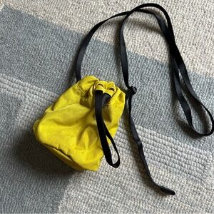BAGGU Mini Drawstring Nylon Bucket Bag in Sour